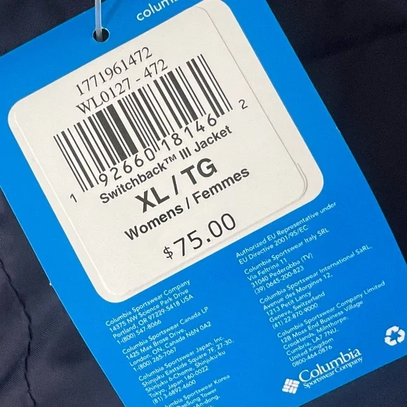 Columbia Switchback III Hooded Packable Jacket navy blue size XL - Picture 6 of 9